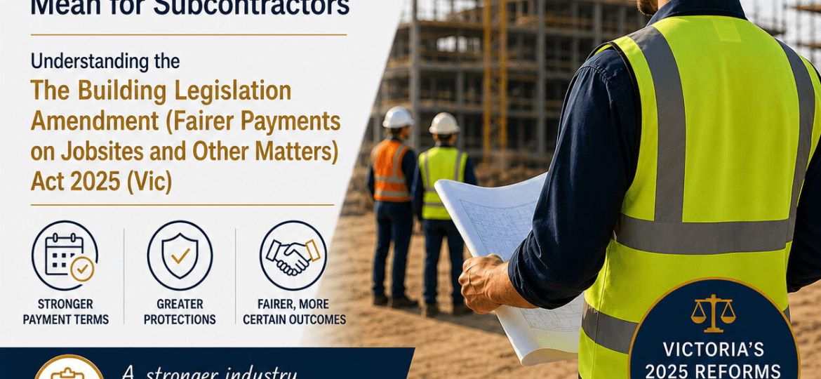 Fairer Payments on Jobsites: What Victoria’s 2025 Reforms Mean for Subcontractors