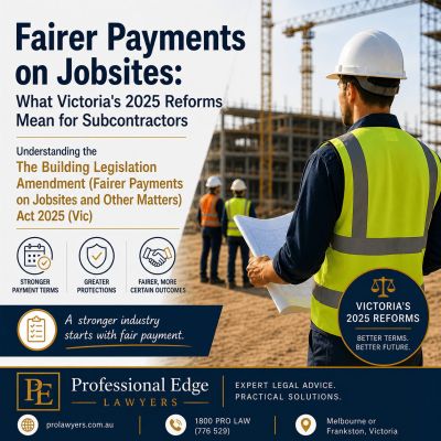 Fairer Payments on Jobsites: What Victoria’s 2025 Reforms Mean for Subcontractors