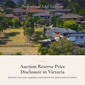 Houses in a Melbourne suburb, with the title Auction Reserve Price Disclosure in Victoria