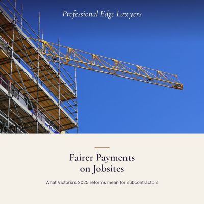 Scaffolding and a tower crane against a blue sky on a building site, with the article title: Fairer Payments on Jobsites